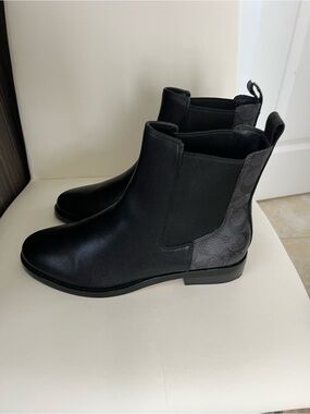Coach Black Leather Chelsea Ankle Boots
